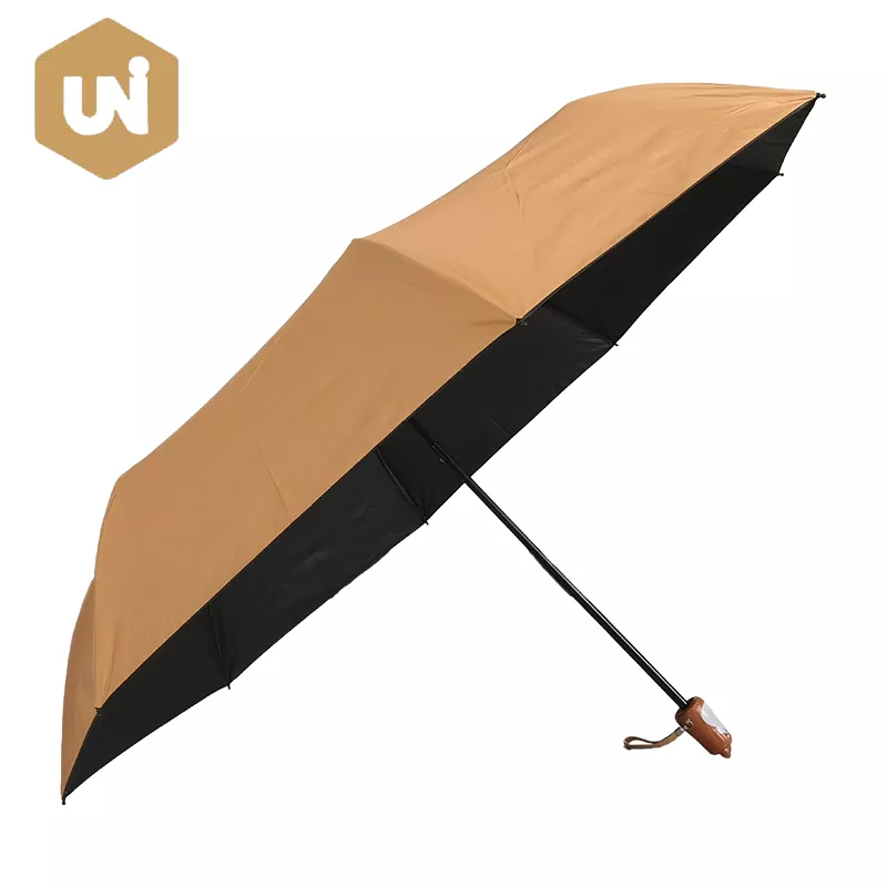 Parapluie à poignée en forme de tête d'animal avec revêtement noir