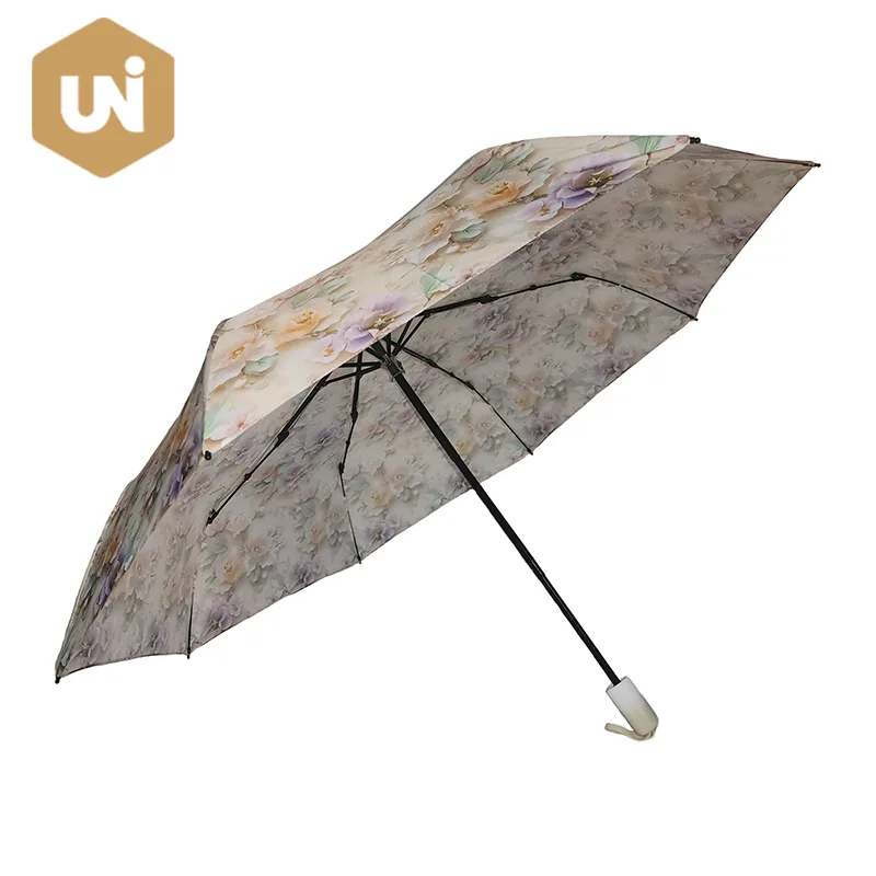 Parapluie ouvert manuel pliant à motif floral