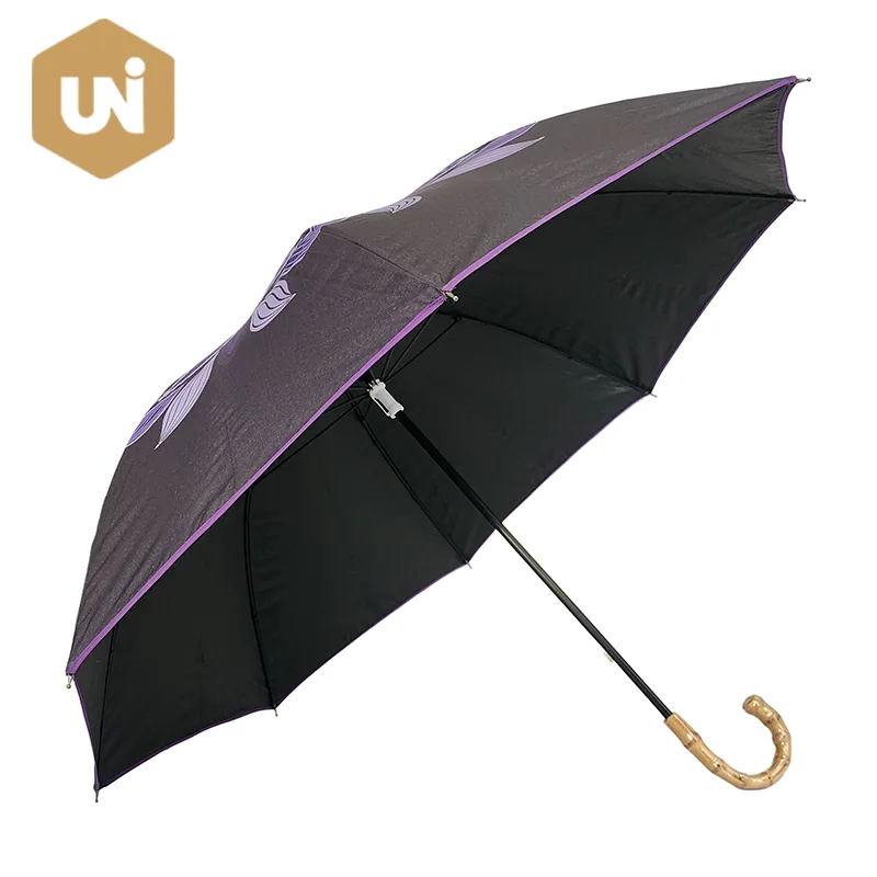 Parapluie à bâton en bois pour adulte à ouverture manuelle